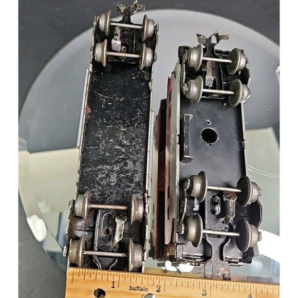 Marx O GaugeFreight Car And Caboose Pair Tin Train Vintage Railroad Made In USA - Picture 16 of 16